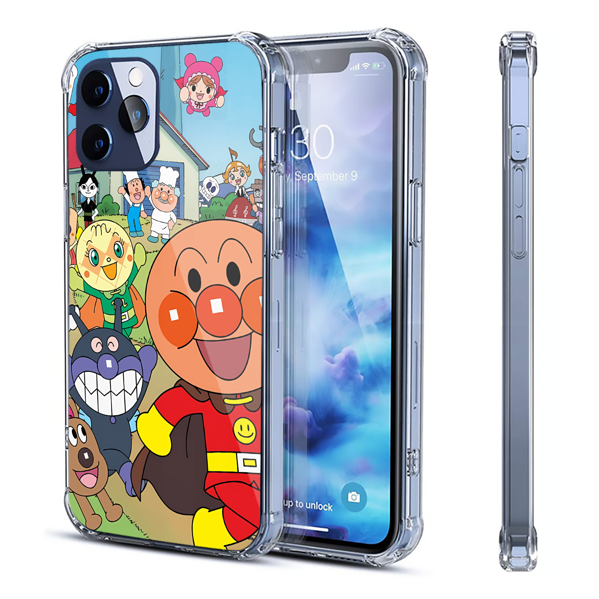 （画像用） アンパンマン Anpanman 【iPhone 12シリーズ対応】透明スマホケース（クリアソフトケース）